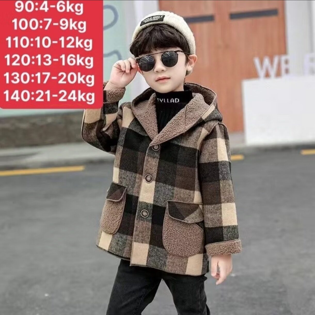 Áo dạ bé trai kiểu dáng Hàn Quốc