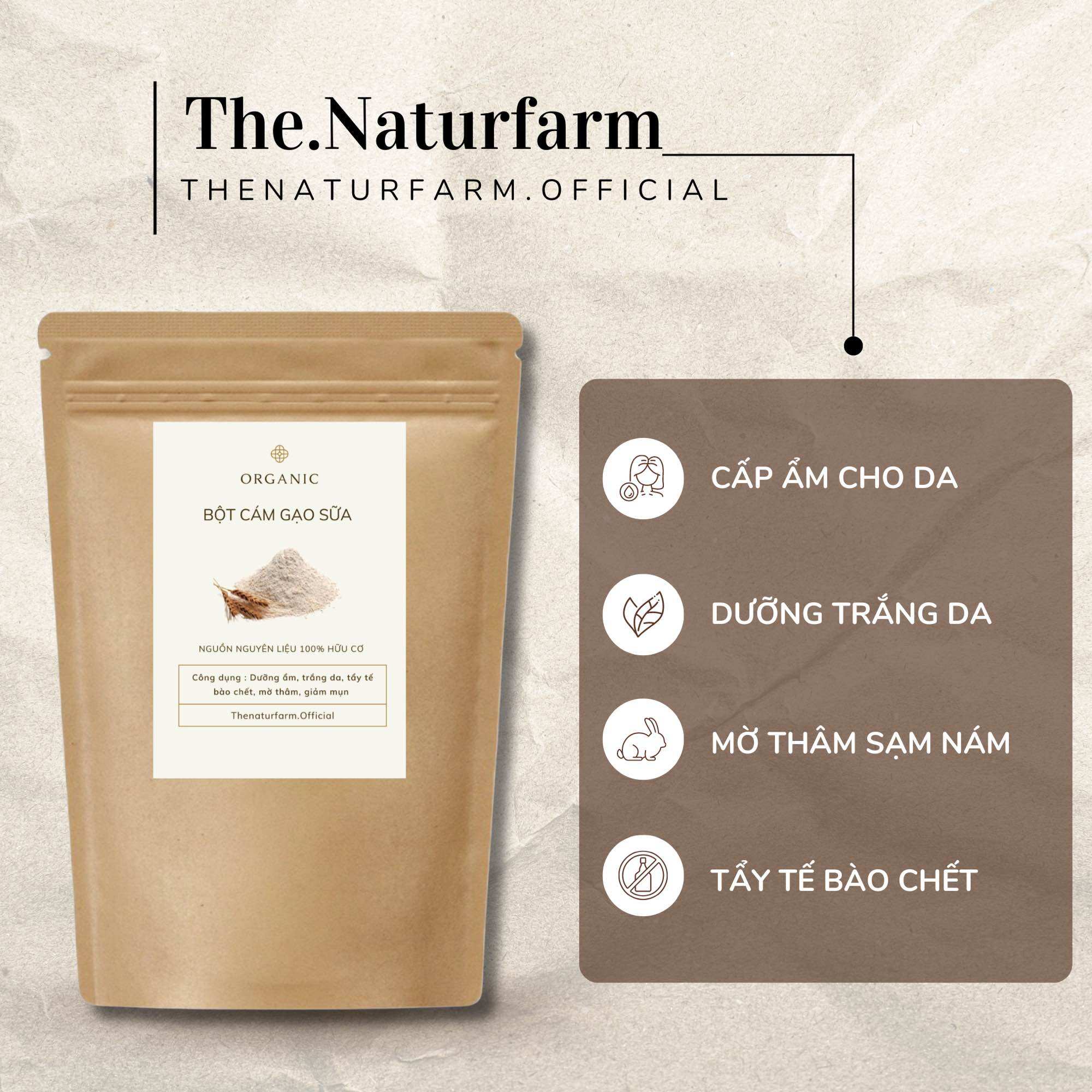 Combo 5 loại bột trắng da mờ thâm Naturfarm [ Đậu đỏ + yến mạch + cám gạo sữa + cam thảo + bã cà phê ]