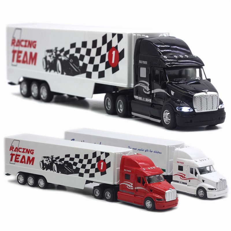 Đồ chơi xe container kim loại âm thanh đèn tỉ lệ 1:48