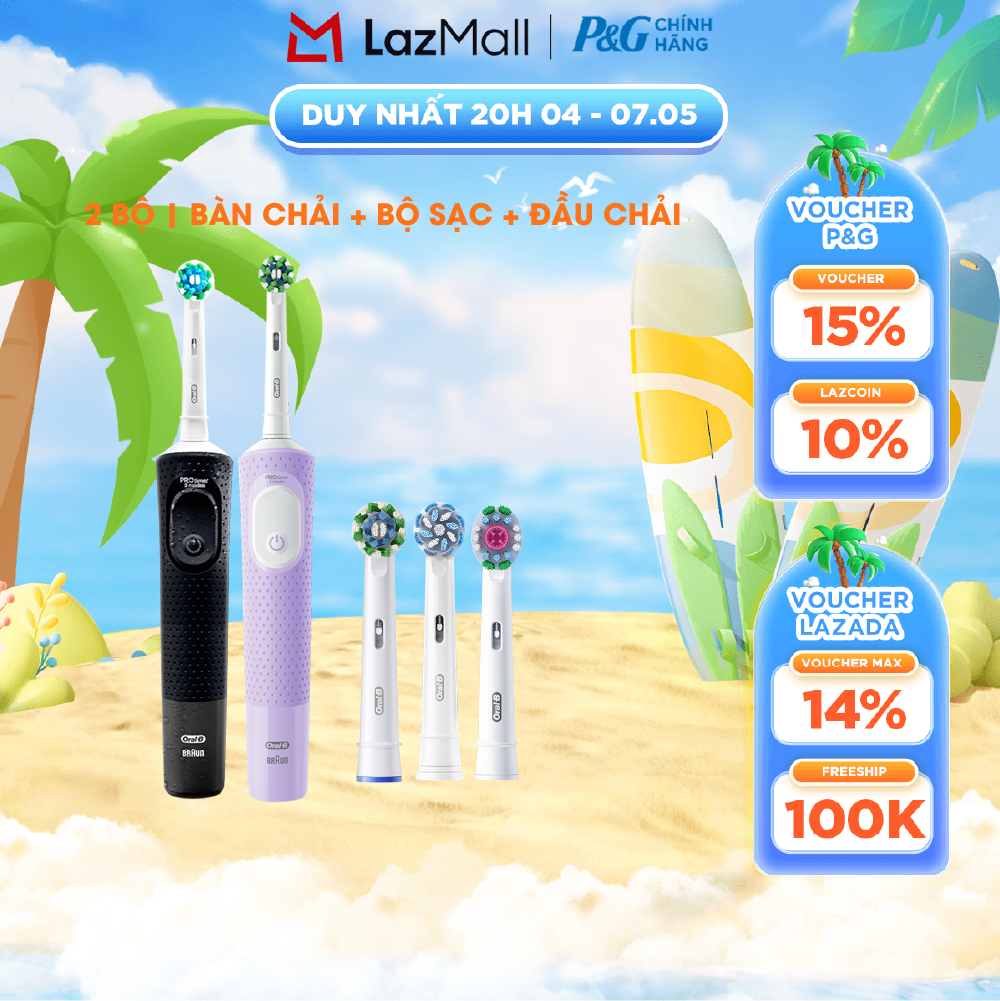 Combo Bàn Chải Bàn Chải Oral-B Vitality Pro Dành Cho Cặp Đôi