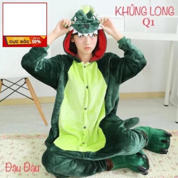 Áo thú khủng Long xanh size S
