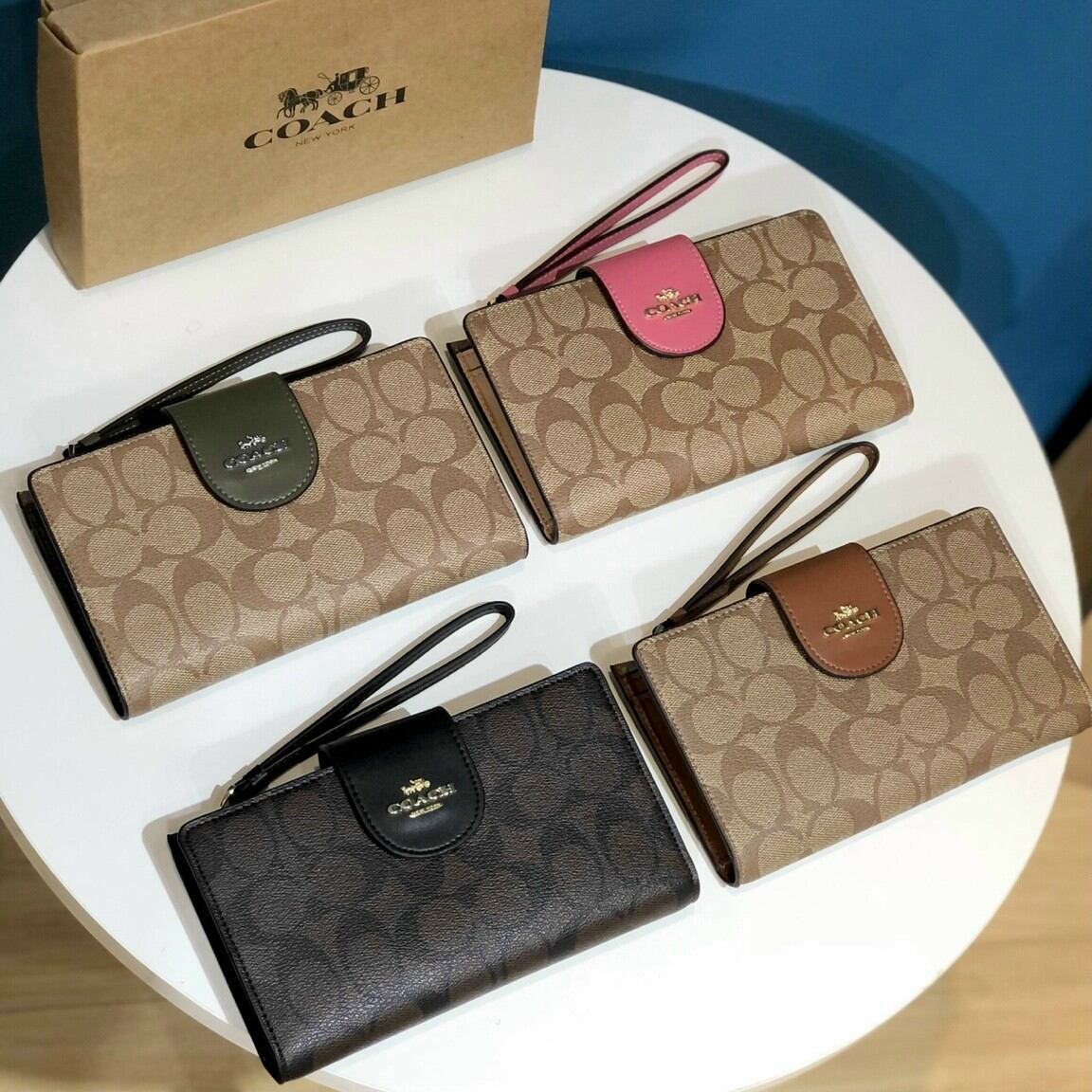 Ví coa*ch tech phone wallet da thật chuẩn xịn xò