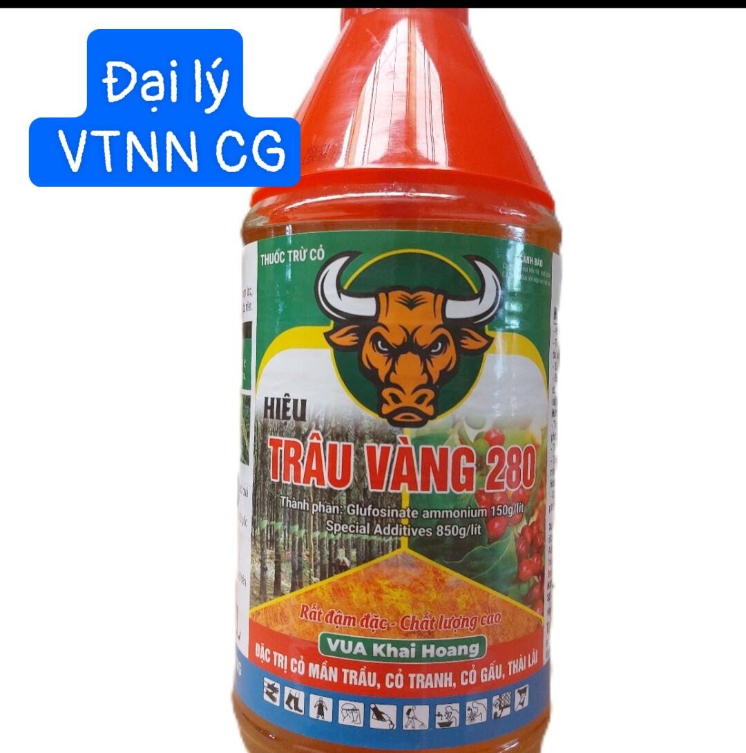 Thuốc trừ cỏ TRÂU VÀNG 280,1 chai 900ml,Newfosinate 150sl,Vua lưu dẫn trừ các loại cỏ dại tận gốc