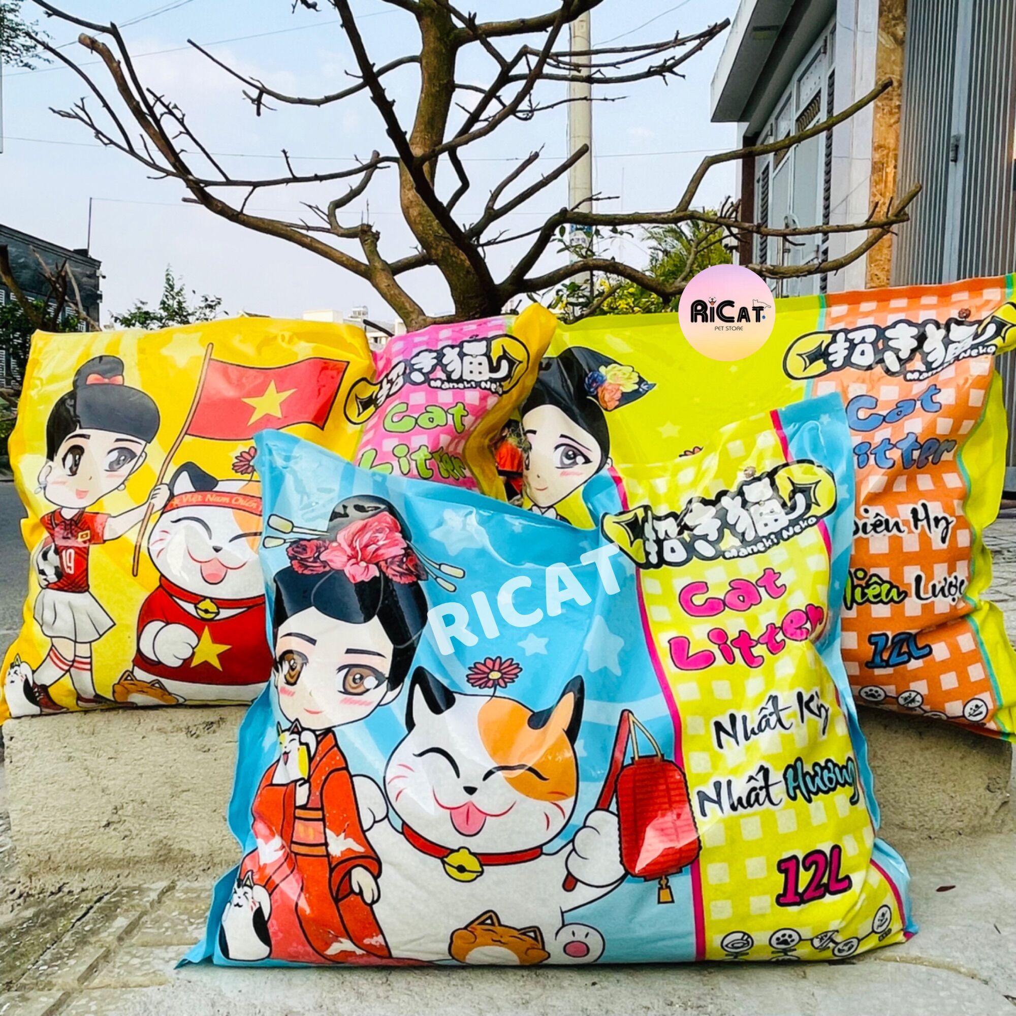 Cát vệ sinh maneki neko 12l cho mèo khử mùi cực tốt | 7.5kg