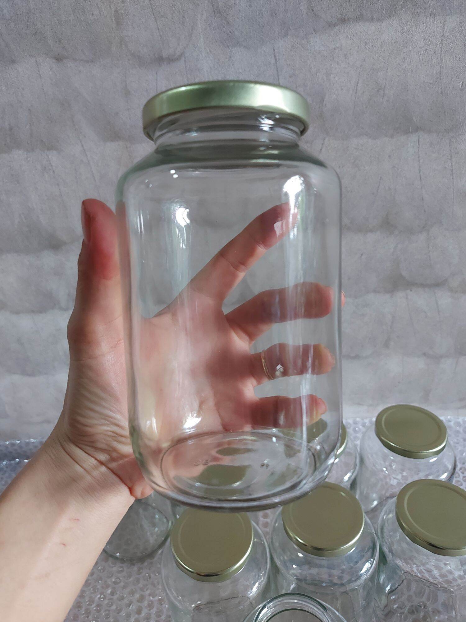 Hủ thủy tinh tròn cao cấp / 700ml / nắp nhiều màu