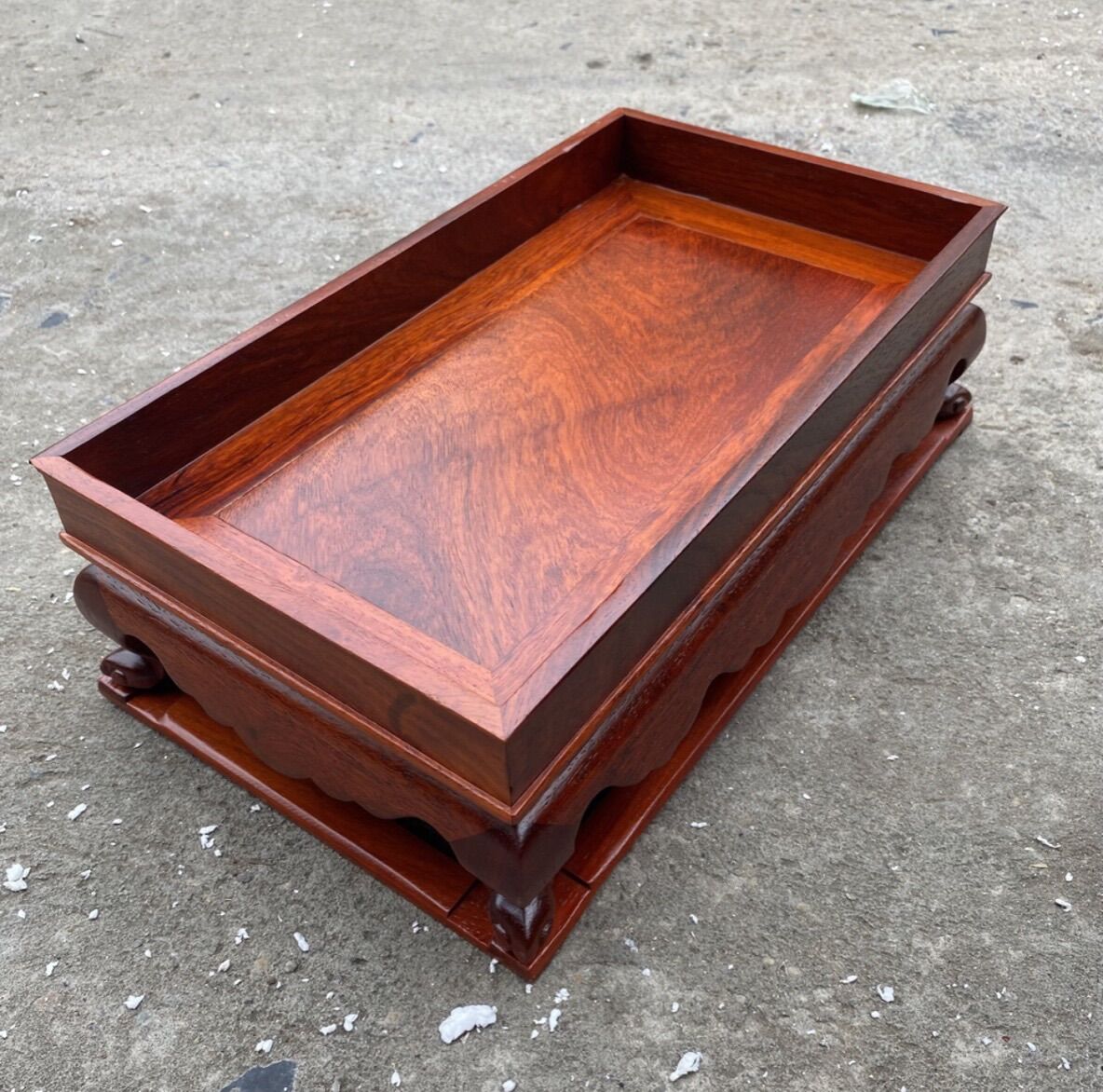 Khay trà trơn gỗ hương ta cao cấp