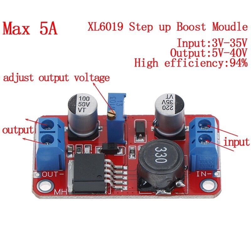 Mô đun tăng áp xl6019 5a dc sang dc 3v-35v to 5v-40v