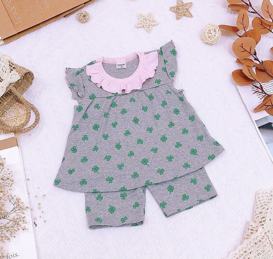 Đồ bộ cánh tiên mặc nhà bèo cổ bé gái