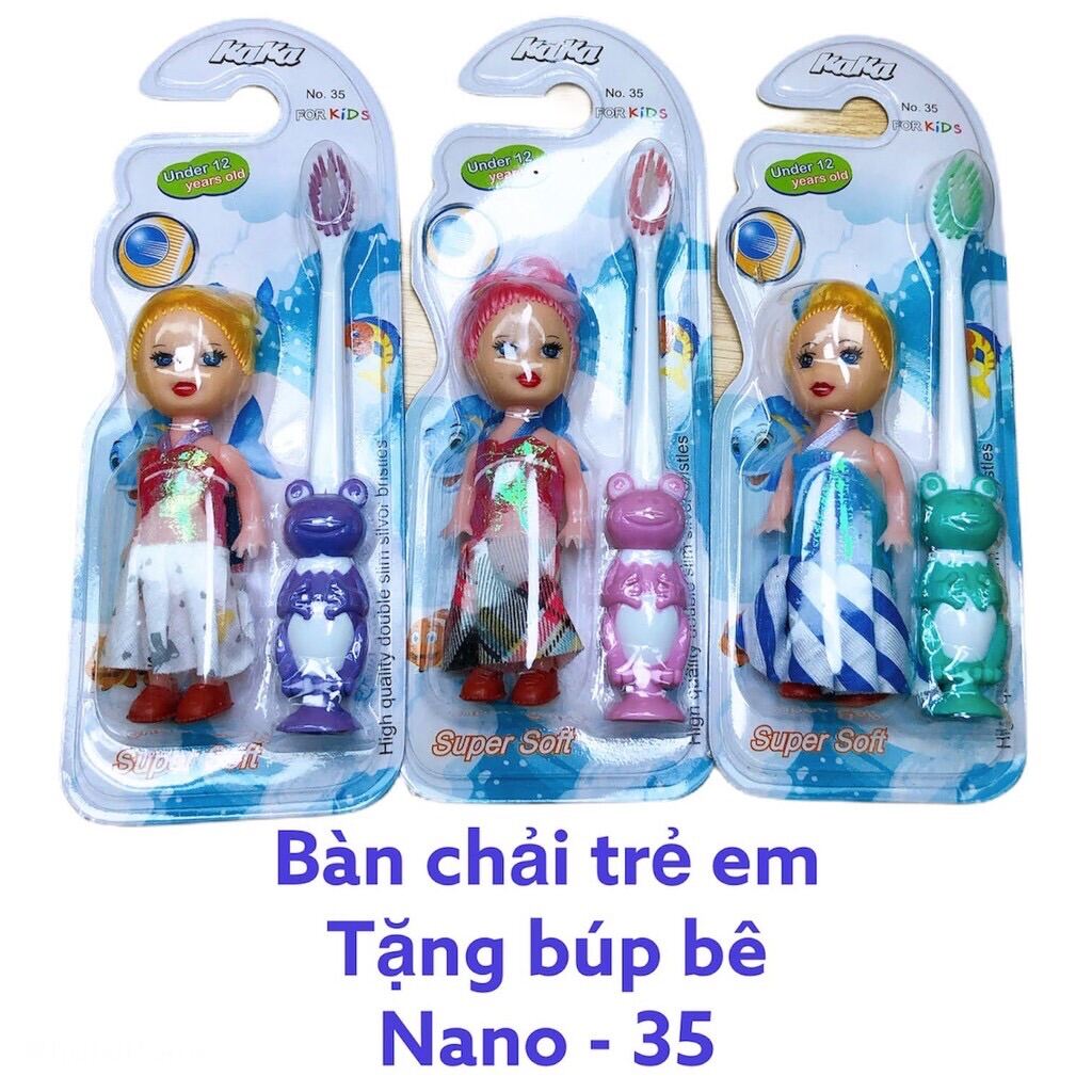 Bàn chải đánh răng trẻ em tặng kèm búp bê  nano-35