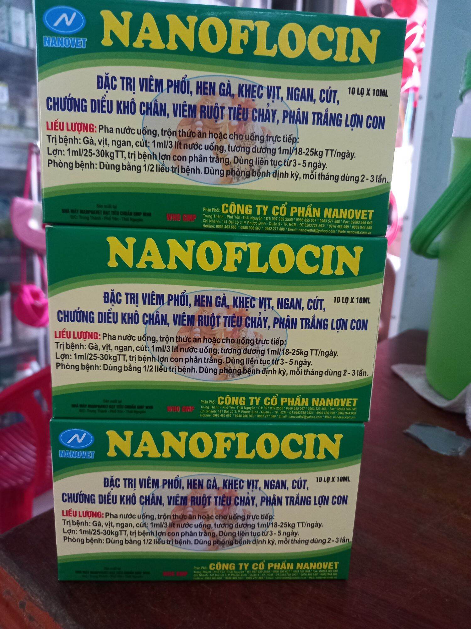 Dung dịch uống nanoflocin dùng cho gà,lọ 10ml,15000/lọ