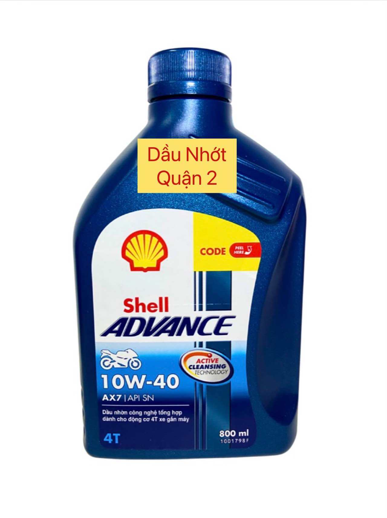 Dầu nhớt Shell advance ax7 dành cho xe số 800mL