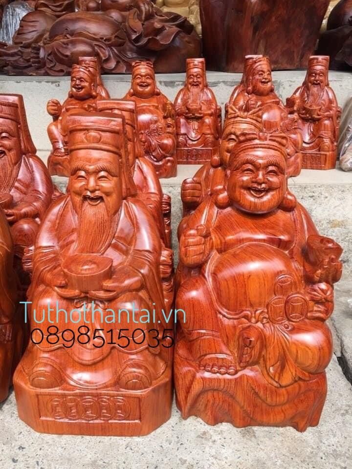 Cặp Tượng thần tài thổ địa gỗ hương