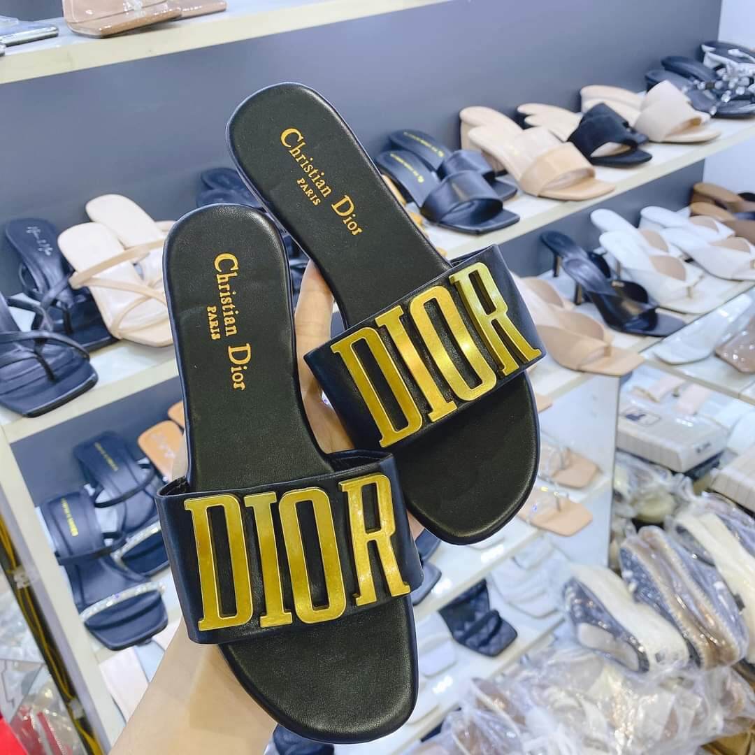 Dép lê dior đế gỗ_mã ledior00001_fashionesale30%_màu đen chữ đồng❤️❤️