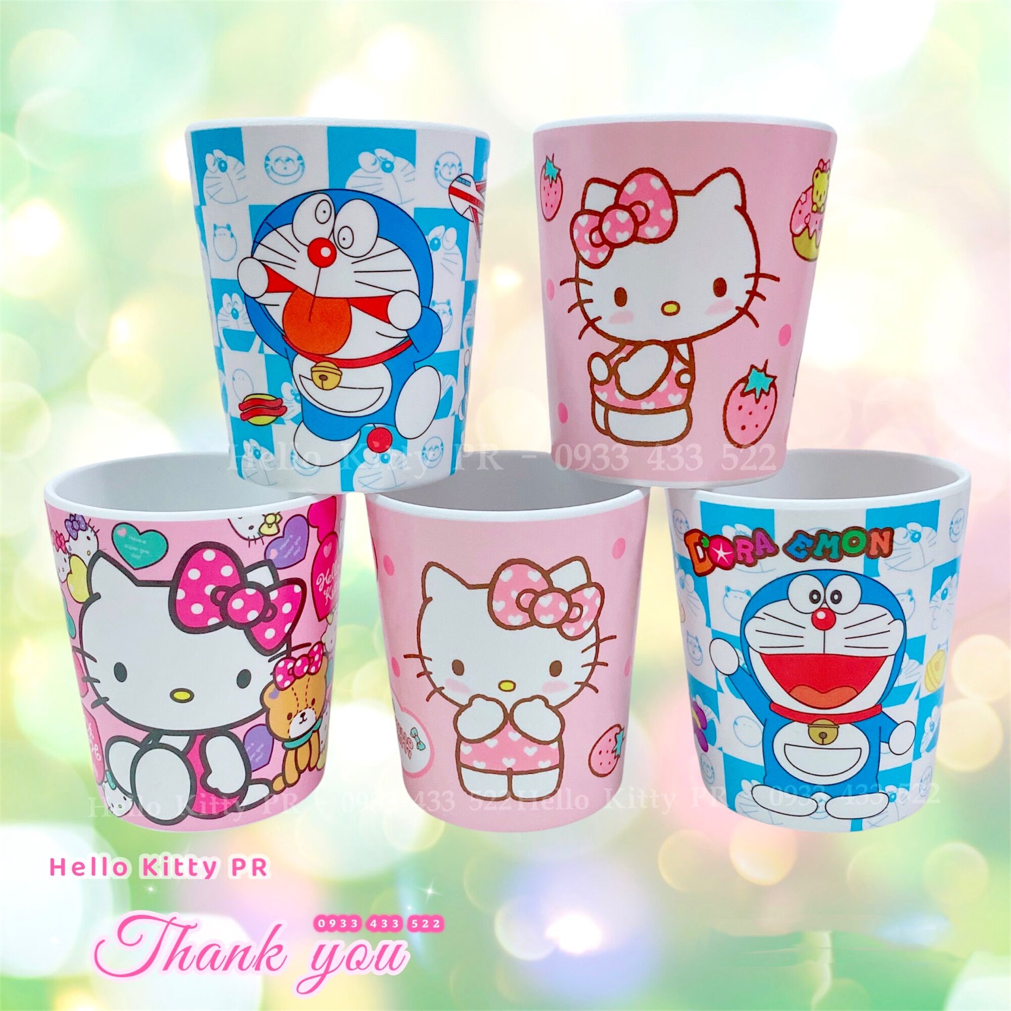 Ly cốc dung tích 200ml Hello Kitty - Doremon Doraemon
