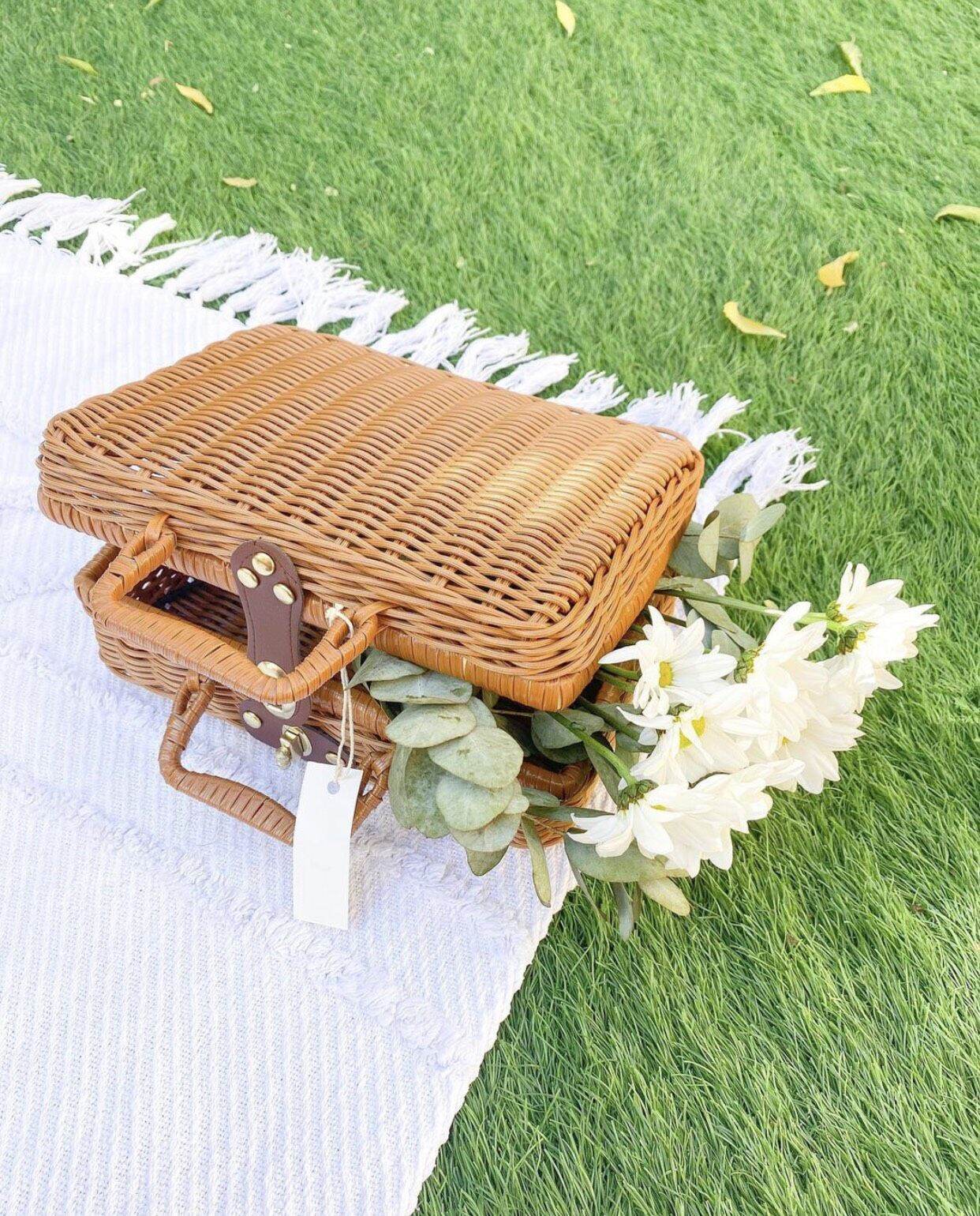 Vali Mây Đan Picnic Decor