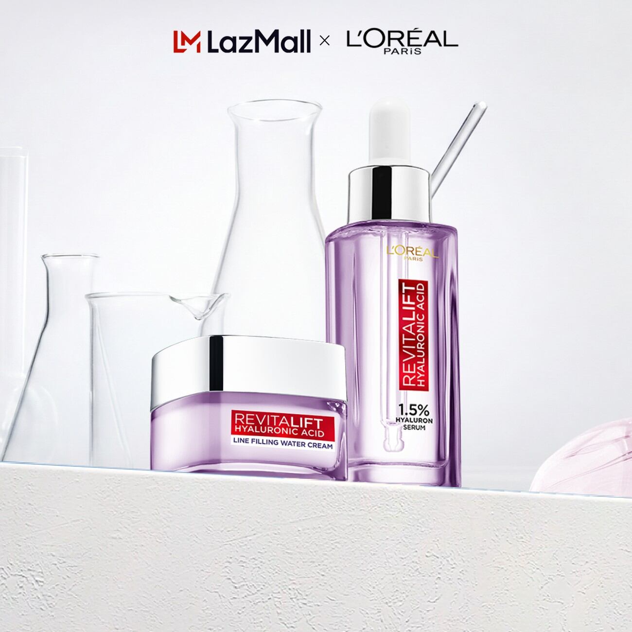 Bộ Serum 30ml và kem dưỡng 15ml siêu cấp ẩm giảm nếp nhăn L'Oreal Paris Revitalift Hyaluronic Acid 1.5%