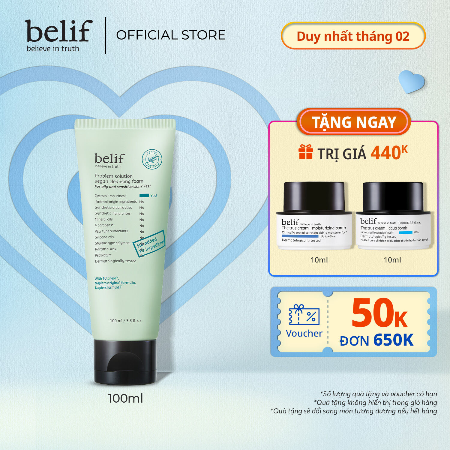 [belif Official] Sữa rửa mặt ngăn ngừa mụn Belif Problem Solution Cleansing Foam 100 ml