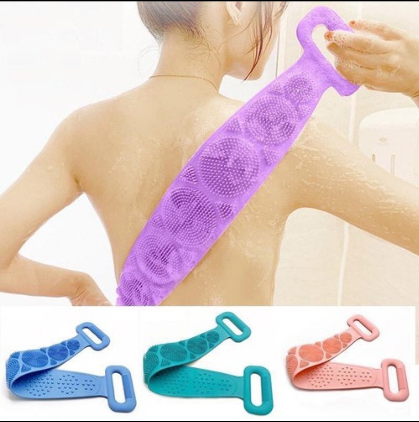 Dây tắm chà lưng silicon hai mặt