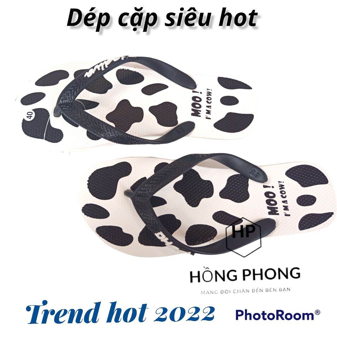 dép cặp bò sữa hot trend đế cao su không trơn dành cho nam nữ