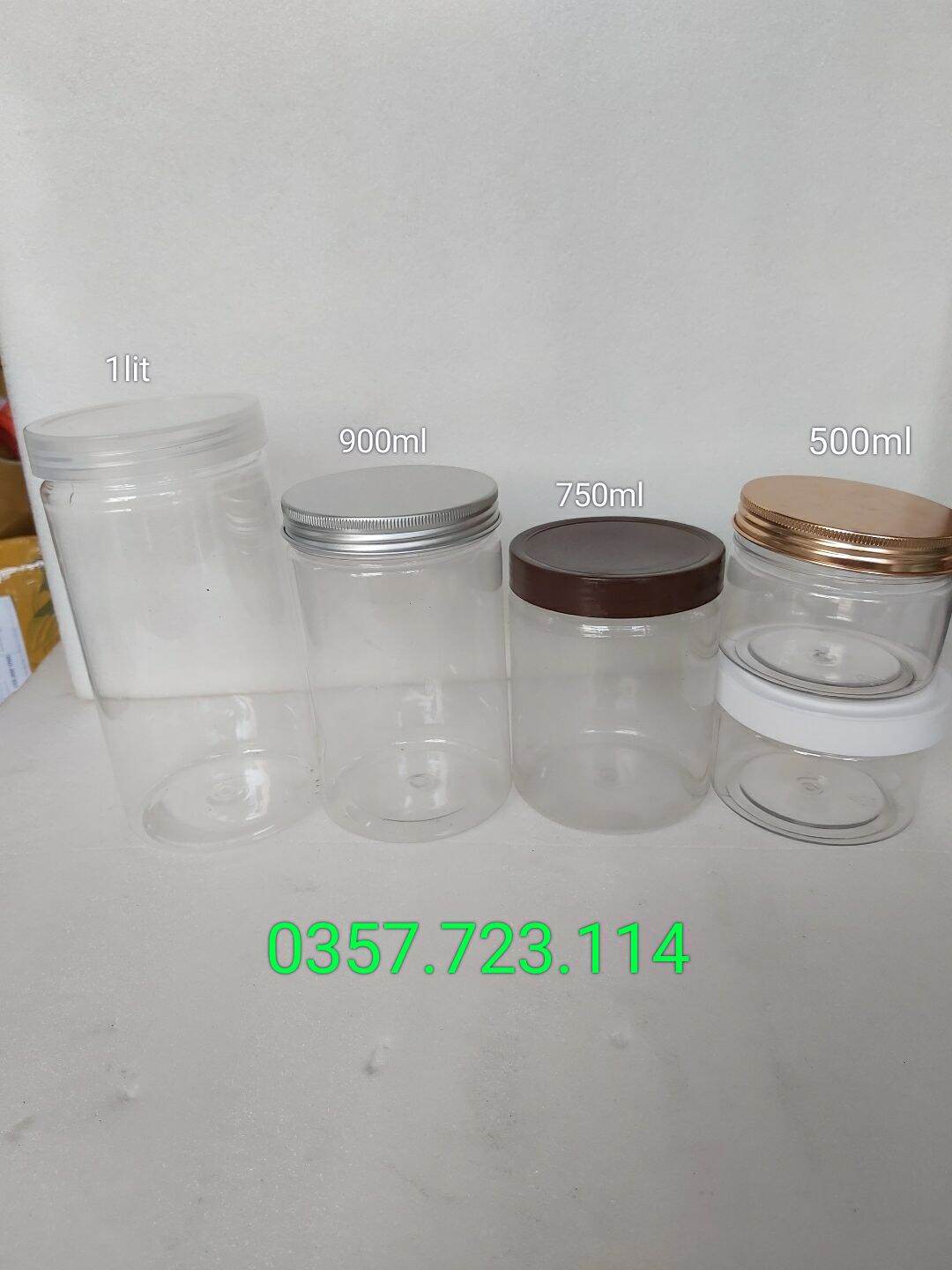 Hũ nhựa pet trong 1300 ml nắp vặn