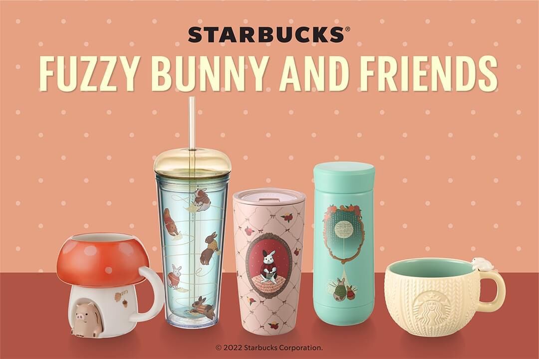 [STARBUCKS VN] - CỐC SỨ BUNNIES ENJOY THE MOON WT LID HANDLE MUG 12oz