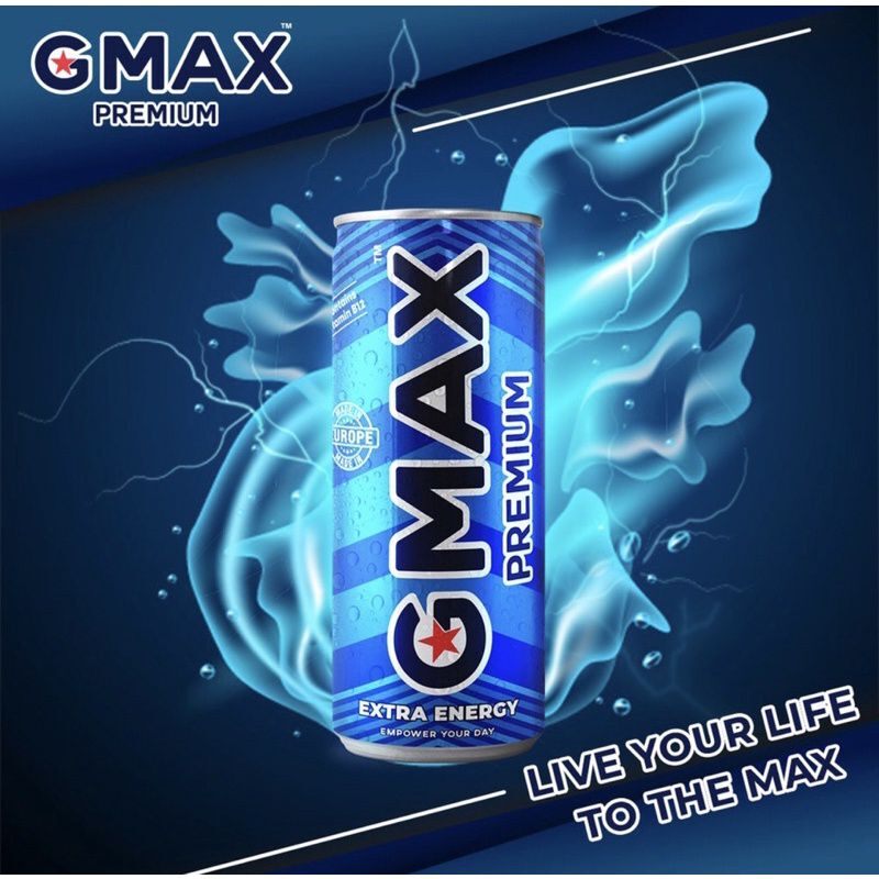 [1 lon] Nước tăng lực Gmax 250ml hàng nhập Ba Lan