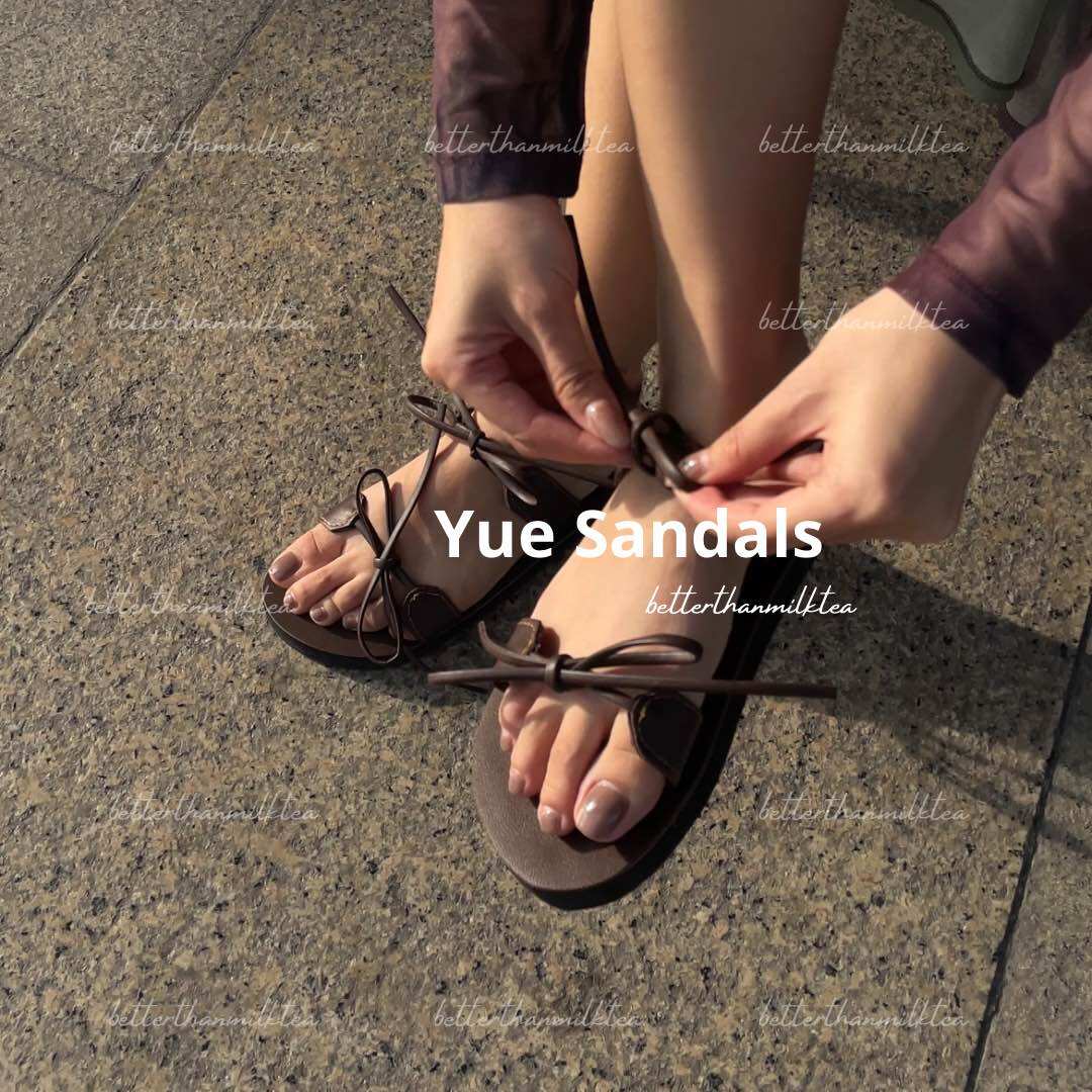 Dép Sandals Yue thắt nơ xinh xắn đế 1.5cm thiết kế bởi Betterthanmilktea
