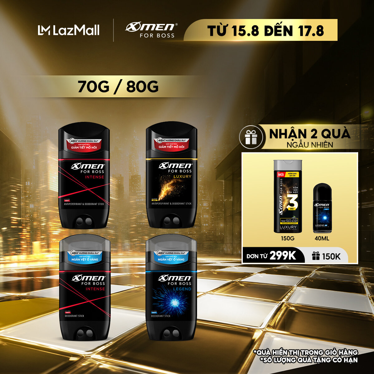 [MỚI - GIÁ DÙNG THỬ] Sáp Khử Mùi Xmen For Boss 70g/80g - Sáp Thơm Châu Âu, Ngăn Tiết Mồ Hôi (Sáp Trắng), Ngăn Vệt Ố Vàng (Sáp Xanh)