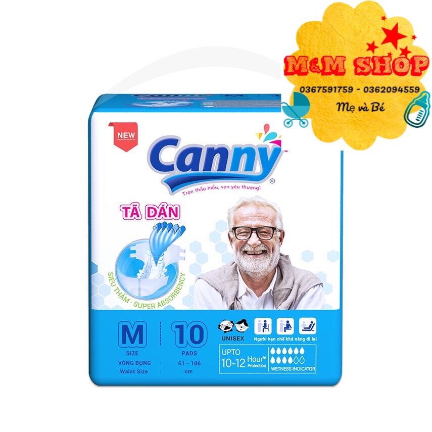 Tã bỉm dán canny m 10 miếng, gold royal l, xl 11 miếng