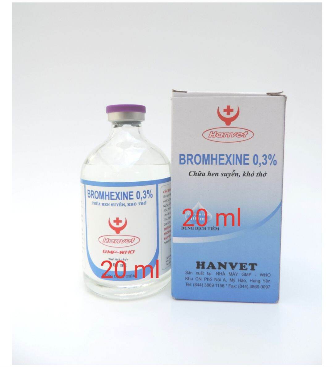 Bromhexine 0,3 % combo 2 lọ* 20ml long đờm, thông khí quản gà khò,CRD