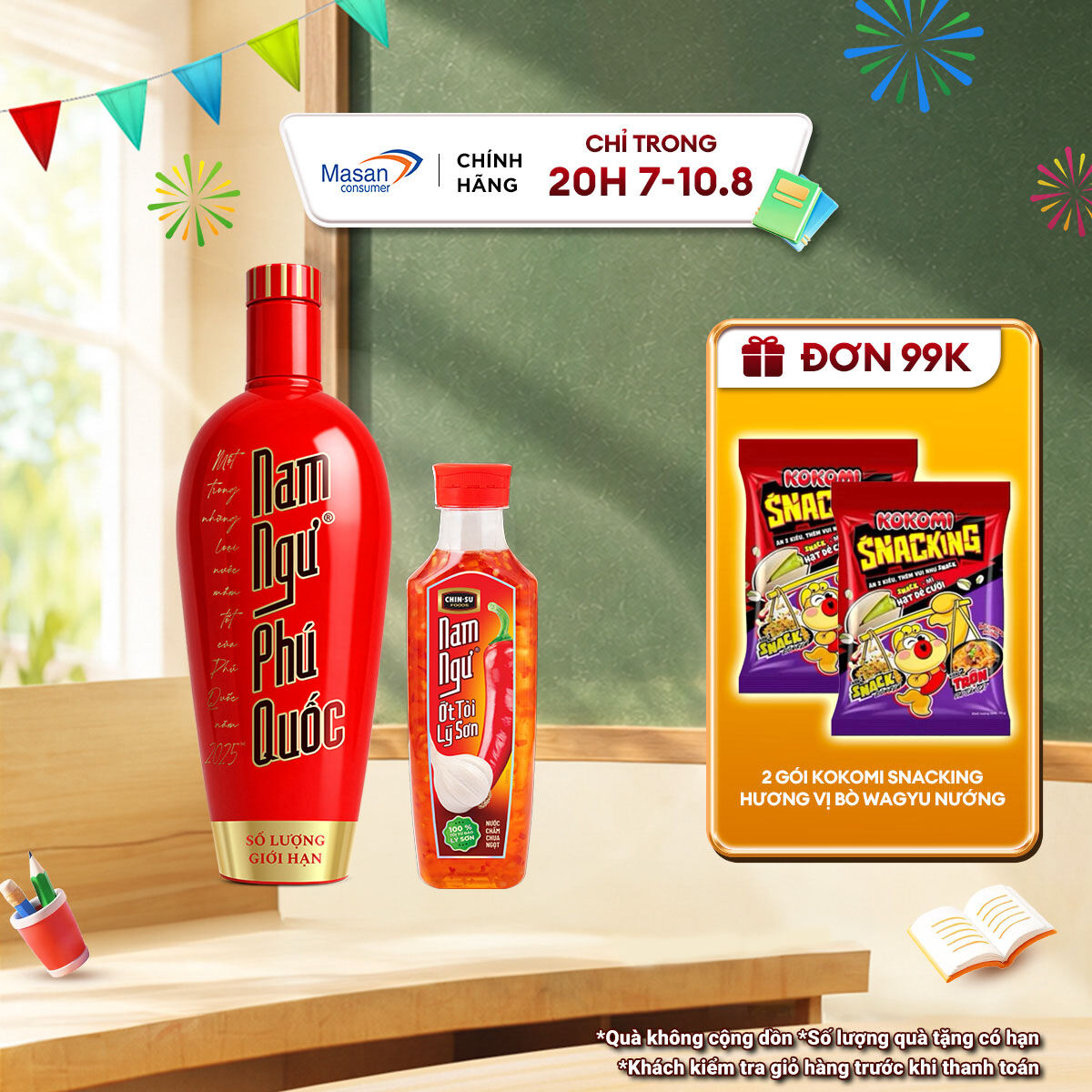 Combo 1 Nước mắm Nam Ngư Phú Quốc chai x 500ml + 1 Nước mắm cá cơm Nam Ngư chai thủy tinh chai x 500ml