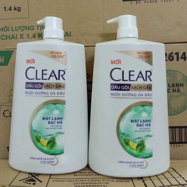 Dầu gội đầu clear sạch gàu mát lạnh bạc hà đánh bay gàu ngứa vi 1kg4