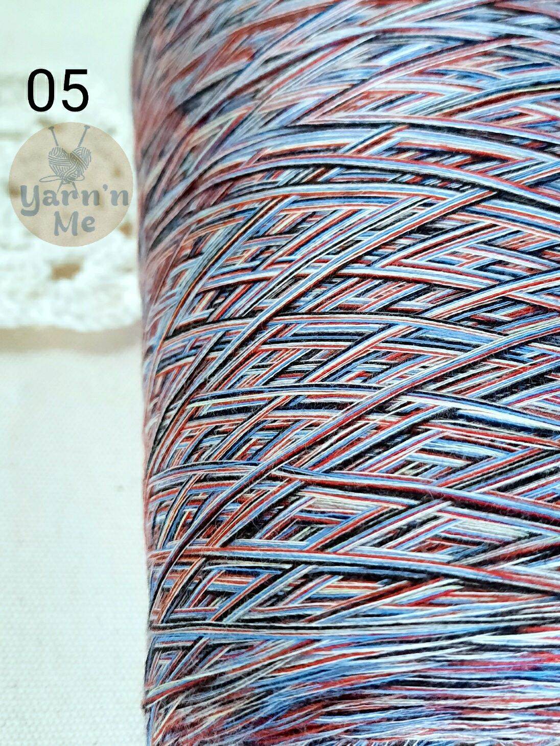 (01-16) Sợi cotton Hàn màu loang, 0.8mm
