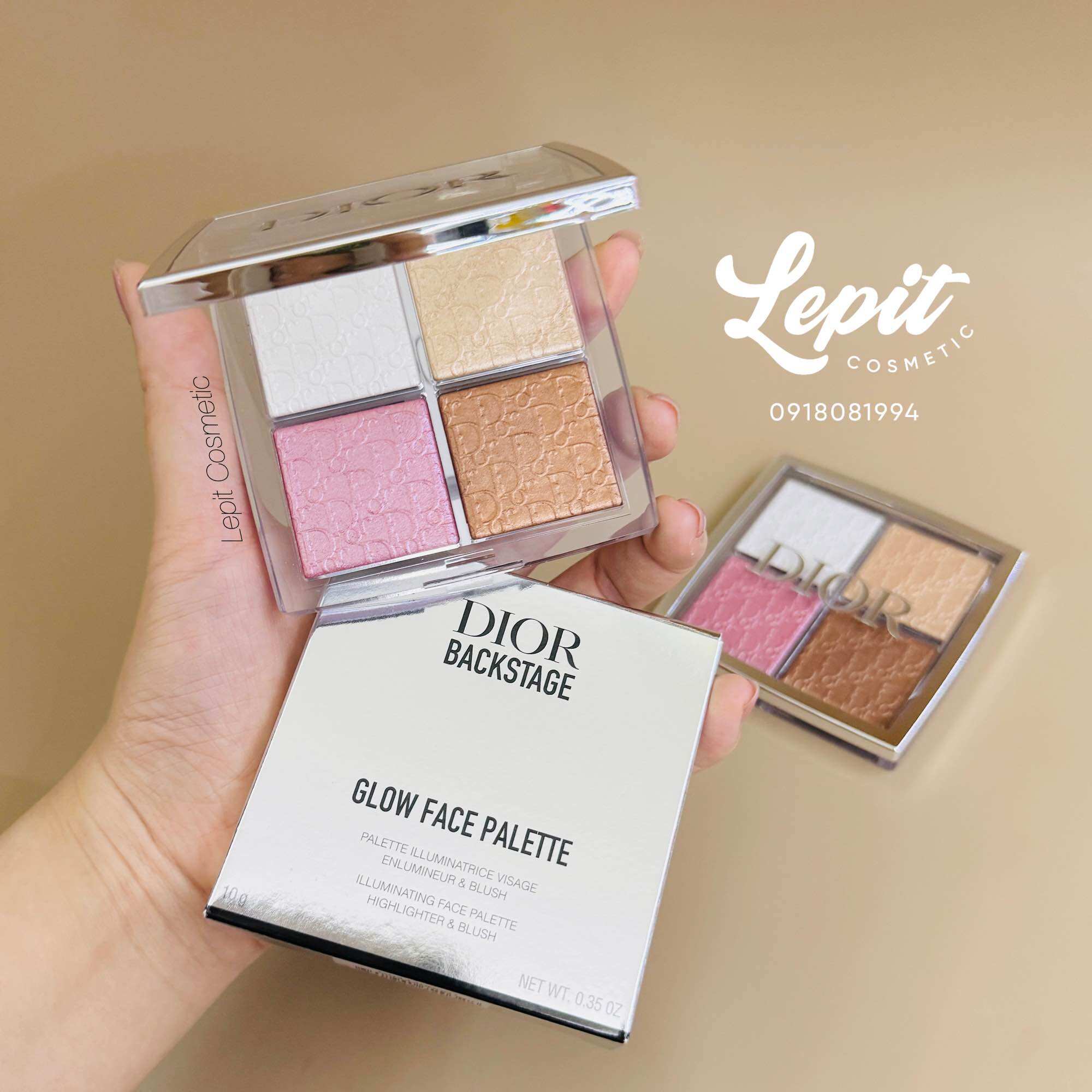   Mẫu Mới  Bảng phấn bắt sáng Dior Backstage Highlight Glow Face Palette 4 ô 