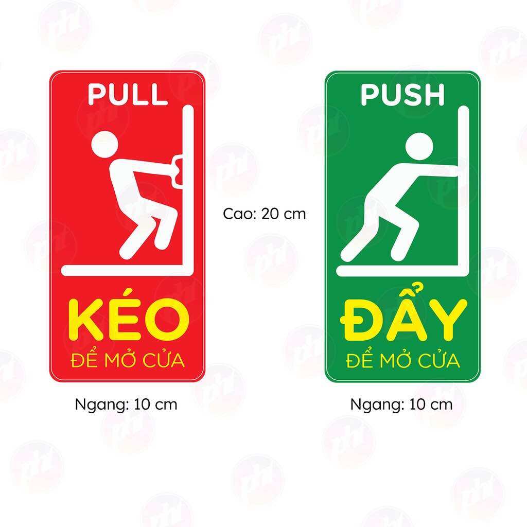 Set combo 2 dán cửa "đẩy - kéo cửa ra vào pull - push, cửa kính