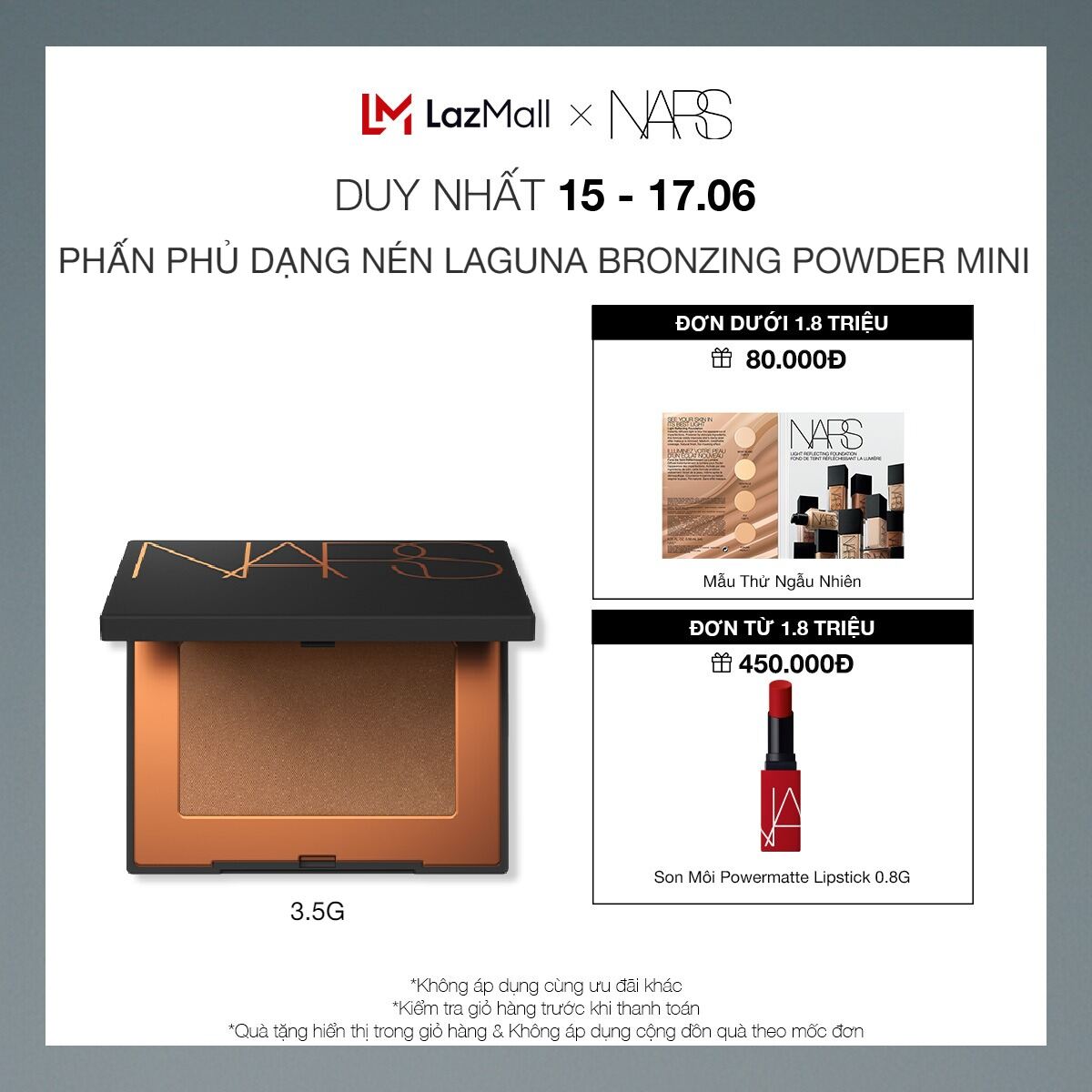 Phấn phủ dạng nén NARS Laguna Bronzing Powder Mini 3.5G - Laguna 02