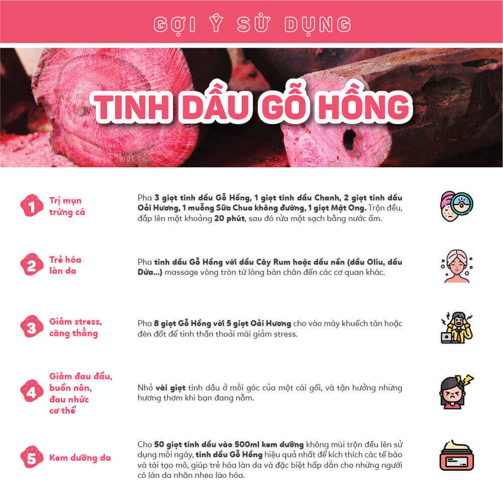 Tinh Dầu Thơm Phòng Dầu Massage Gỗ Hồng 10ml