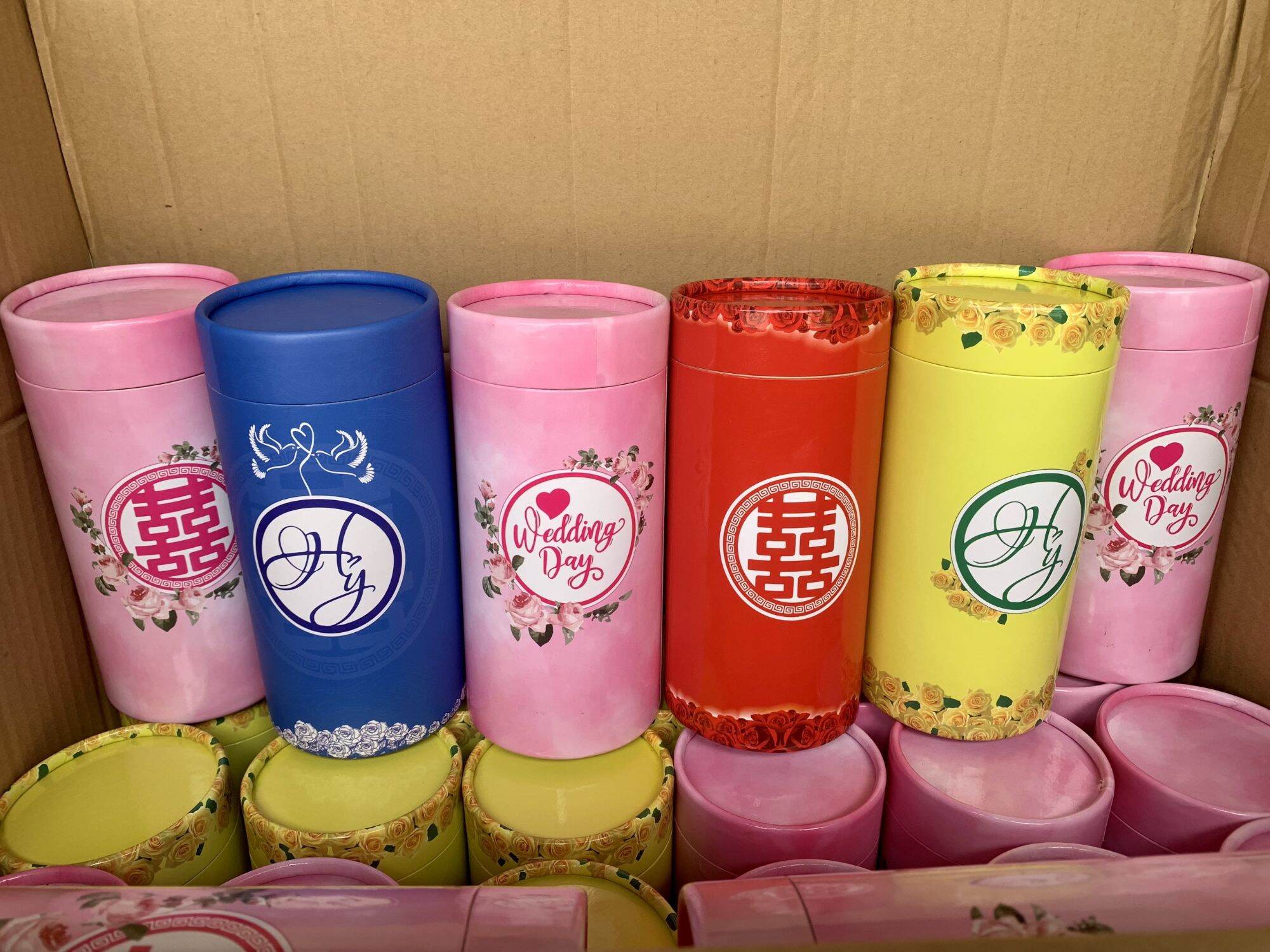 Lon Trà Cưới Hỏi . Kích thước 19cm x8.5cm