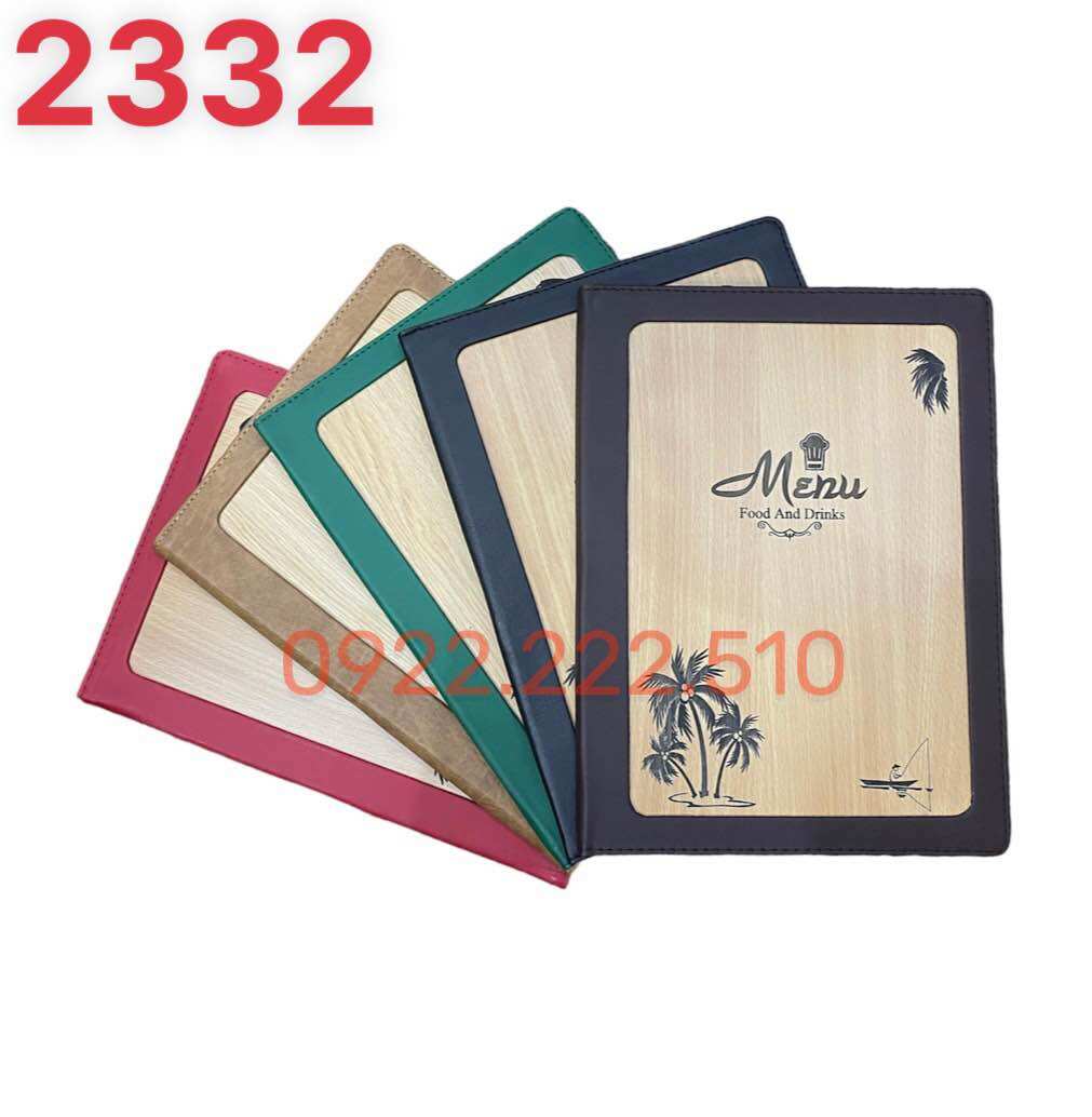 BÌA MENU 10-20 LÁ A4 GỖ 2332