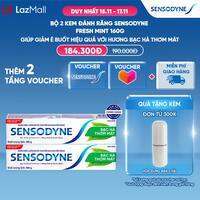 Bộ 2 Kem đánh răng SENSODYNE Fresh Mint 160g giúp giảm ê buốt hiệu quả với hương bạc hà thơm mát