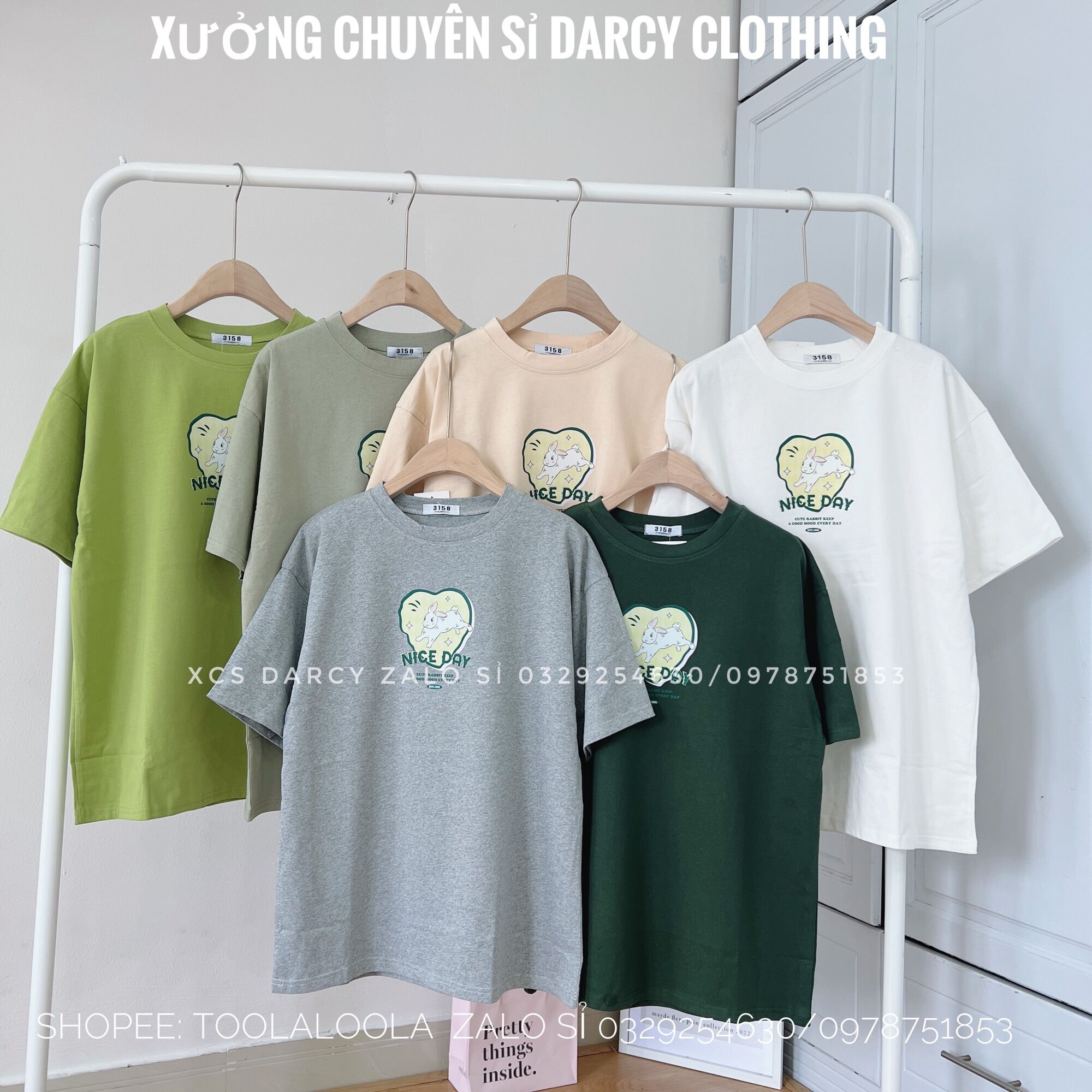 ÁO THUN 3158 thỏ nice day chất cotton khô