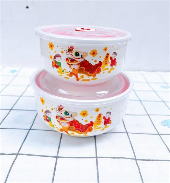 bộ 2 thố sứ có nắp( mẫu ngẩu nhiên)