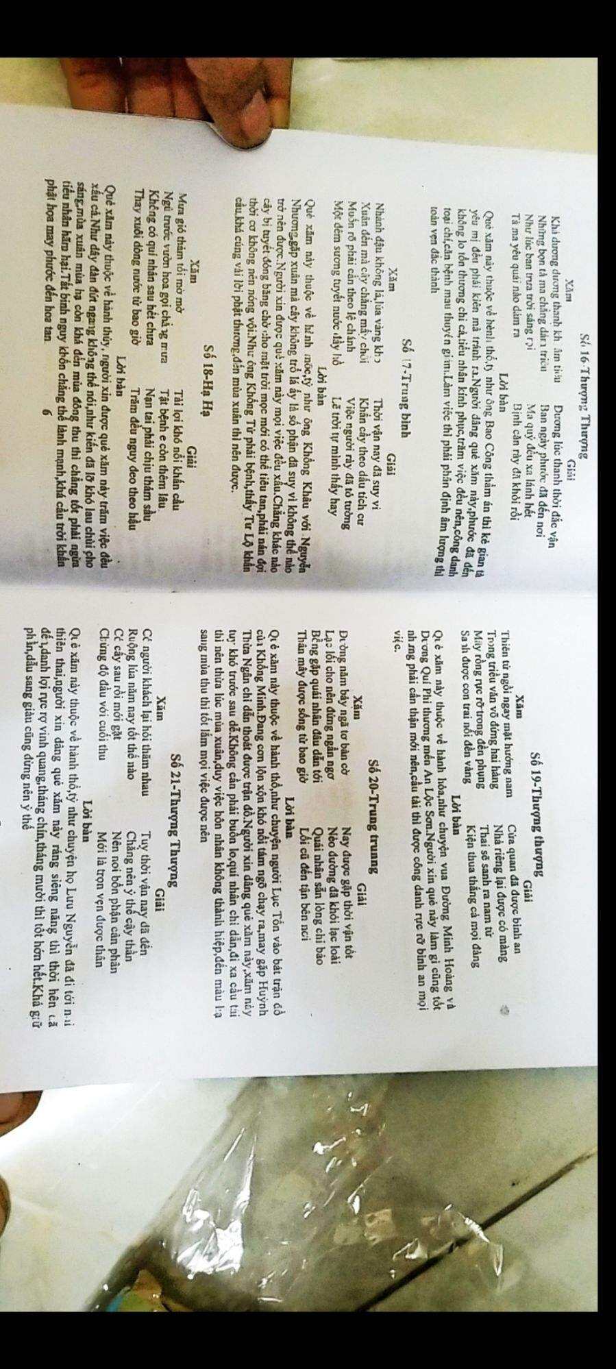 lời giải xăm ông  xăm bà