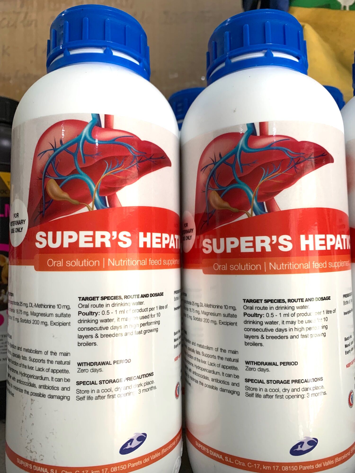 Giải độc gan nhập khẩu Jocdan chai 1 lít dùng cho gia súc và gia cầm, thuỷ sản.