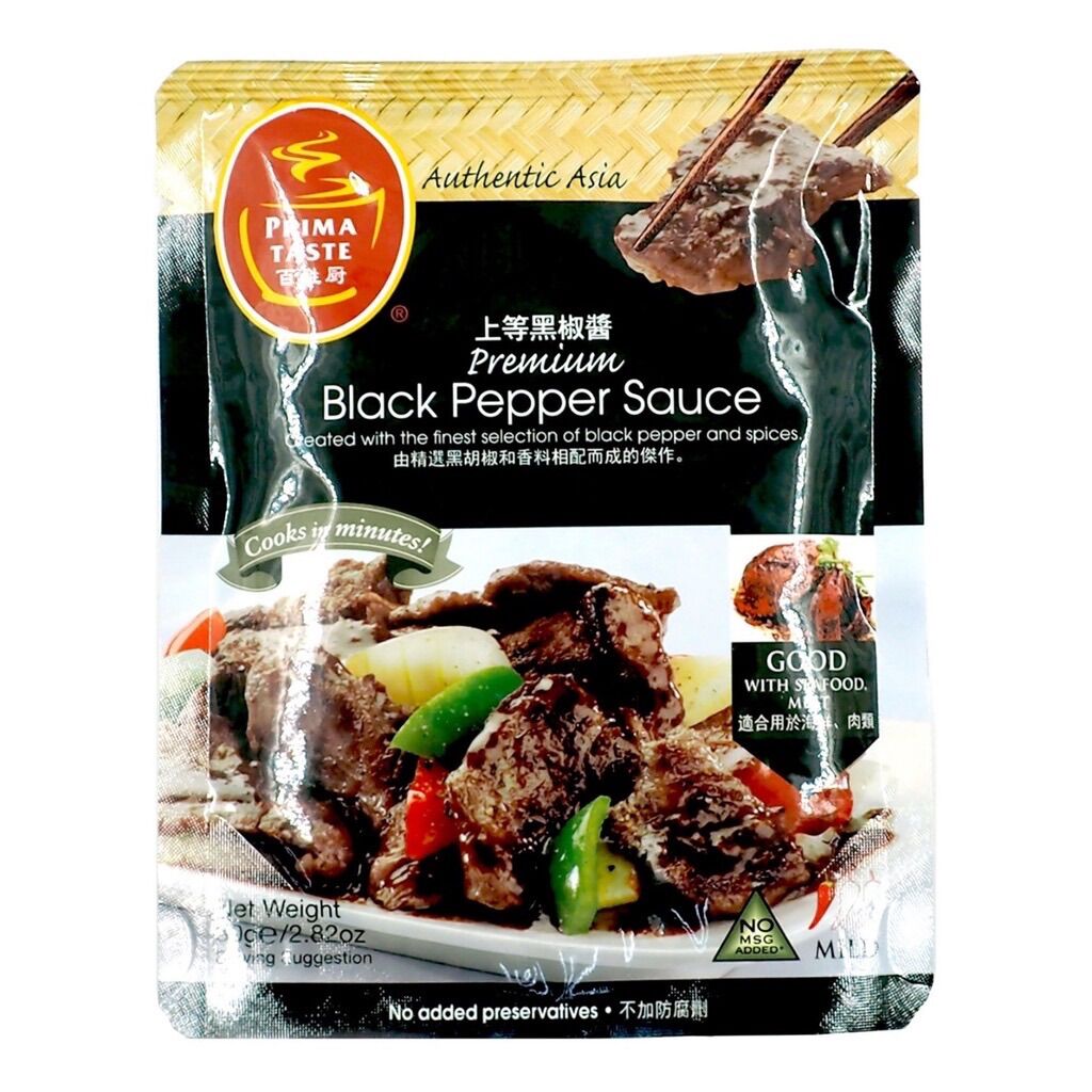 Gói gia vị sốt tiêu đen - Black Peper sauce Prima Taste 80gr
