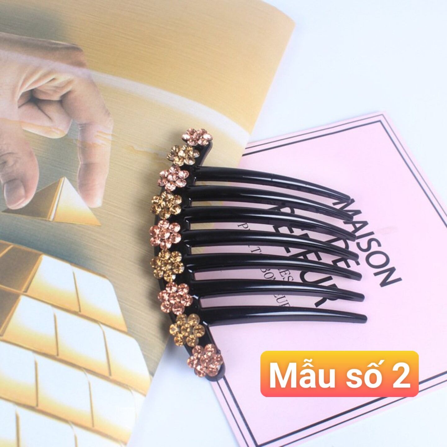 Lược cài tóc đính đá pha lê lấp lánh sang trọng PK026