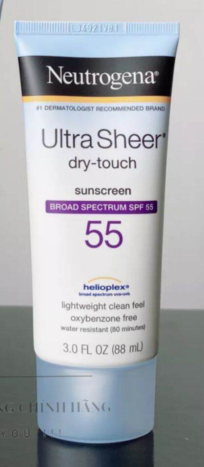 Kem Chống Nắng Neutrogena Ultra Sheer SPF55 Hàng Nhập Mỹ Không Bị Bóng Nhờn Bảo Vệ Da Tránh Tia UV Tối Đa Dưới Ánh Nắng Gắt