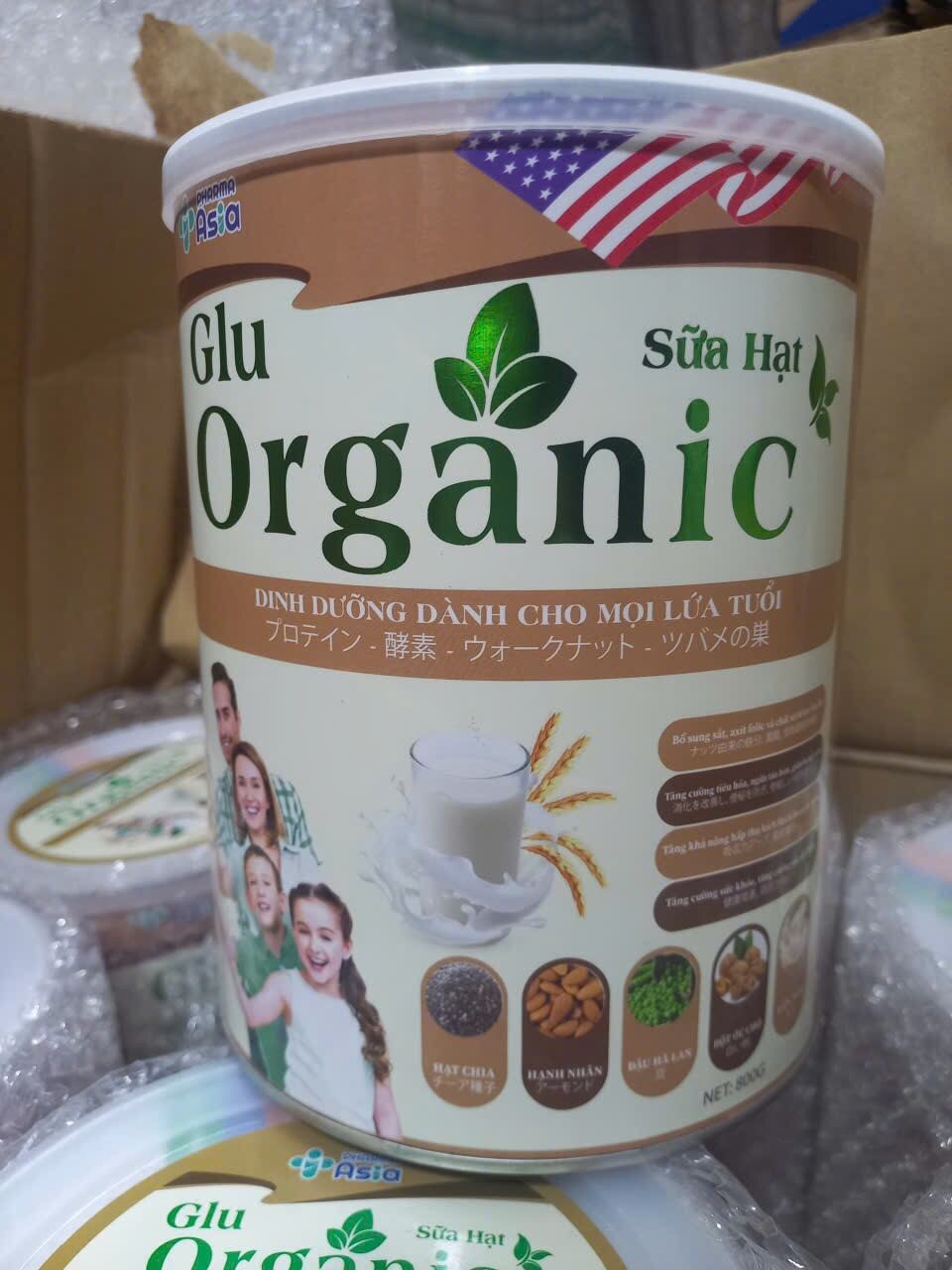 Sữa hạt GLU ORGANIC (800g, hạn sd 21/08/2026) cho cơ xương khớp, tiểu đường....