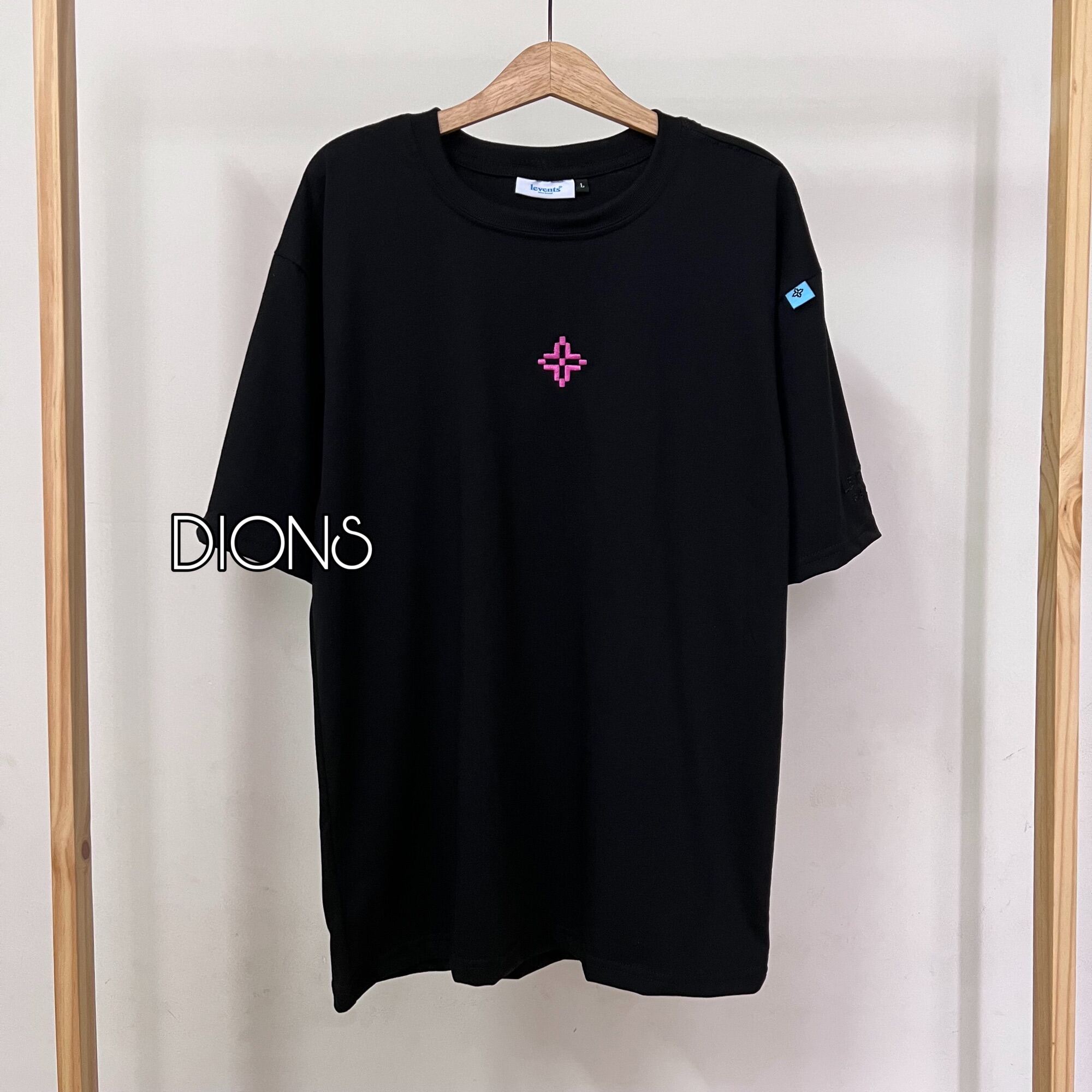 Áo thun Tee Levents Popular Logo Thêu Nam nữ Full Tag Vải Chữ Kim Tuyến Lấp Lánh From Rộng Nam Nữ Unisex