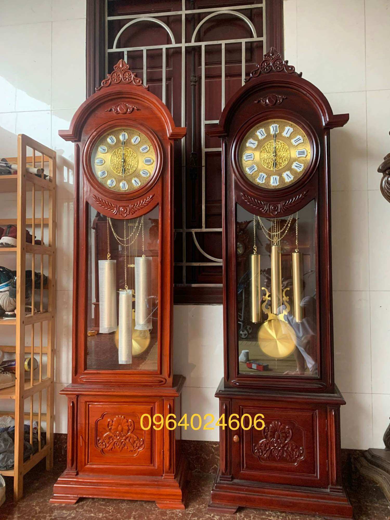 Đồng hồ cao 1m8 rộng 56 sâu 26 gỗ hương đá